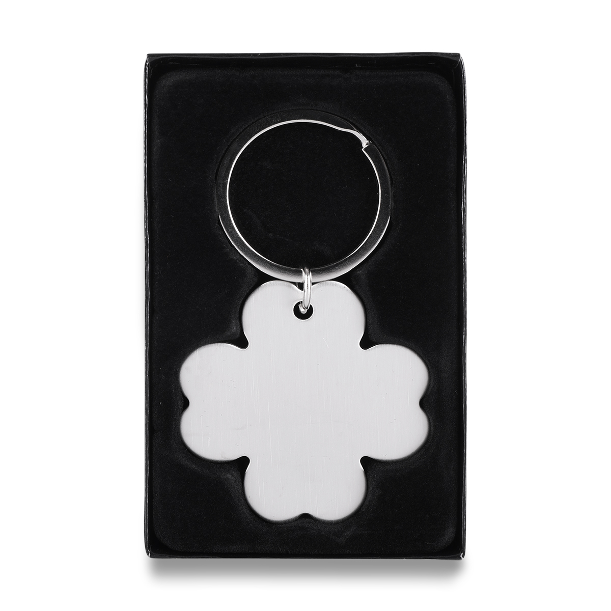 R73191 - 4-leaf clover keyring, silver 