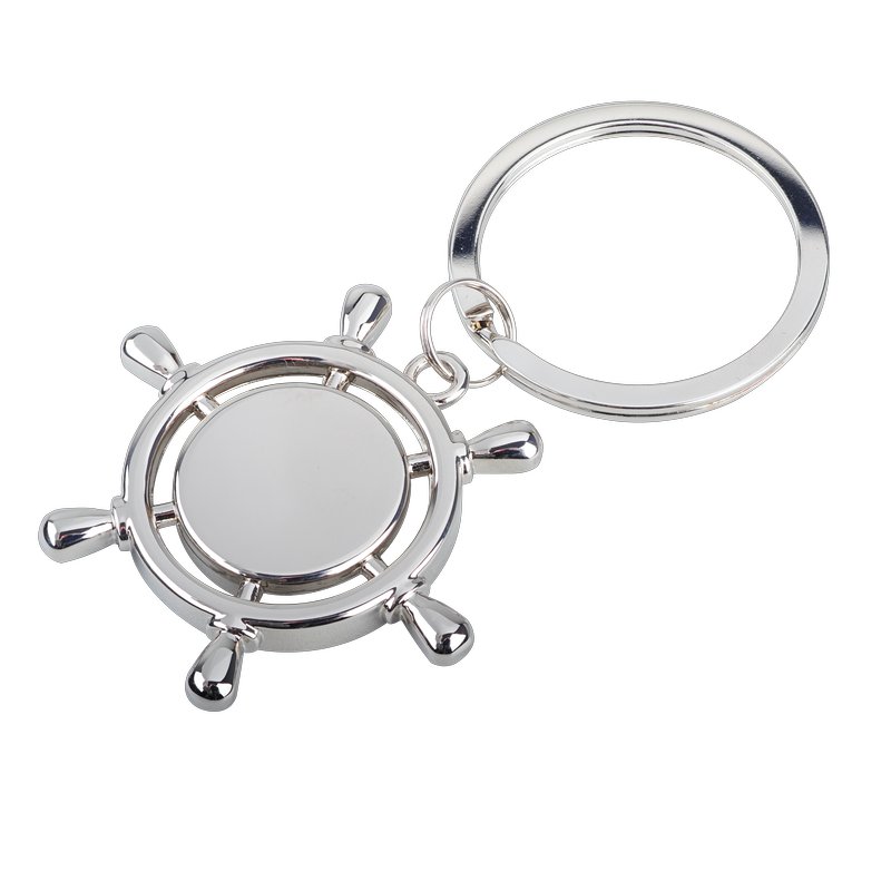 R73213 - Steering Wheel metal keyring, silver 