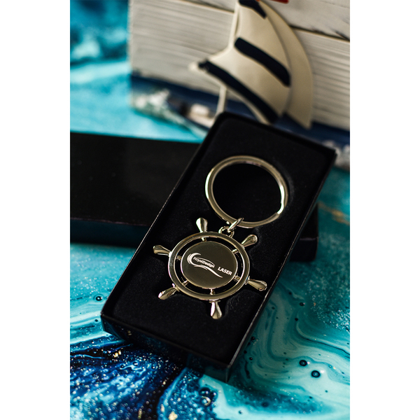 R73213 - Steering Wheel metal keyring, silver 