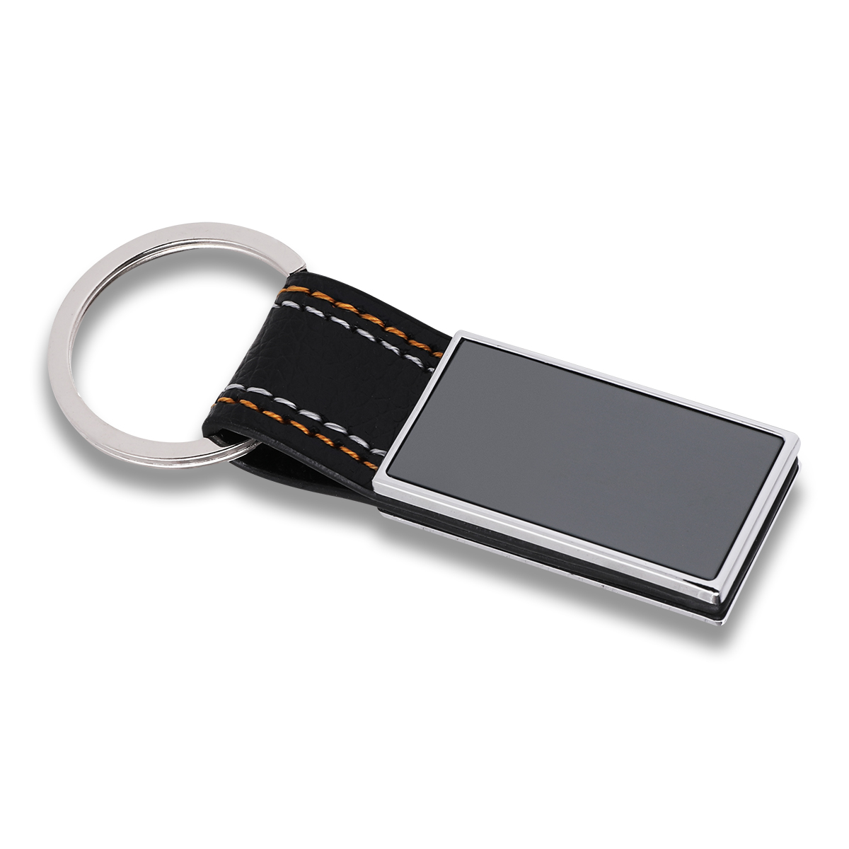 R73214 - Denim keyring, silver 