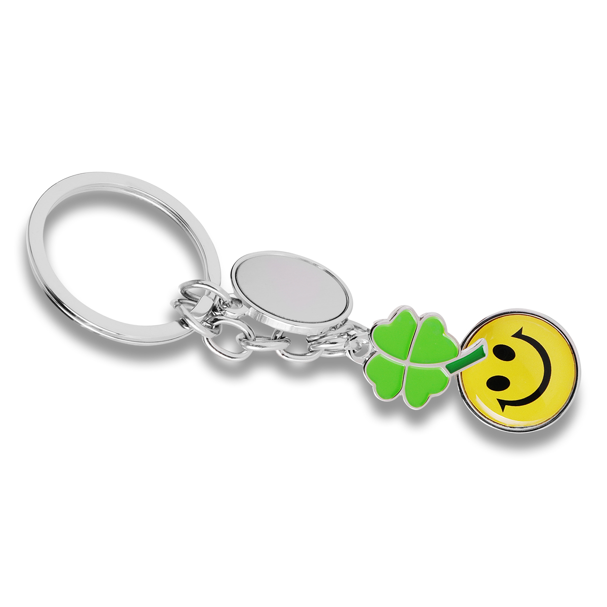 R73224 - Luck metal keyring, silver 