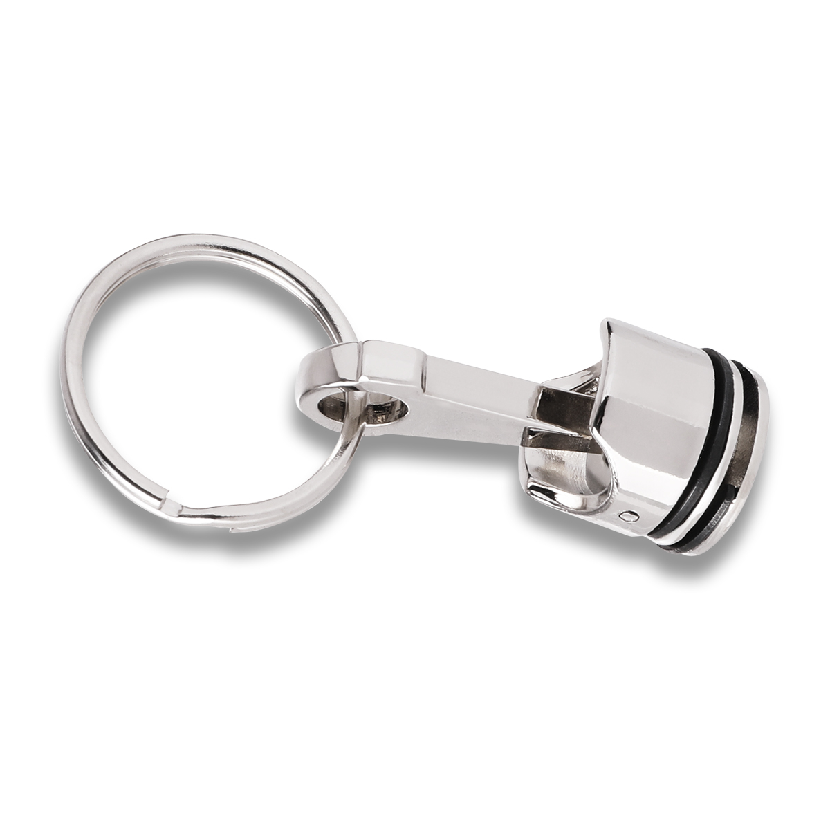 R73225 - Piston metal keyring, silver 