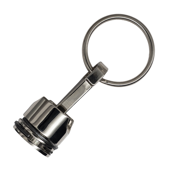 R73225 - Piston metal keyring, silver