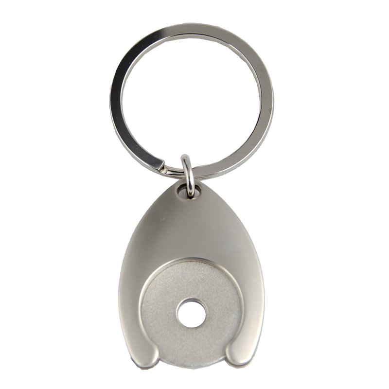 R73269.IIQ - Disc token metal keyring, silver 