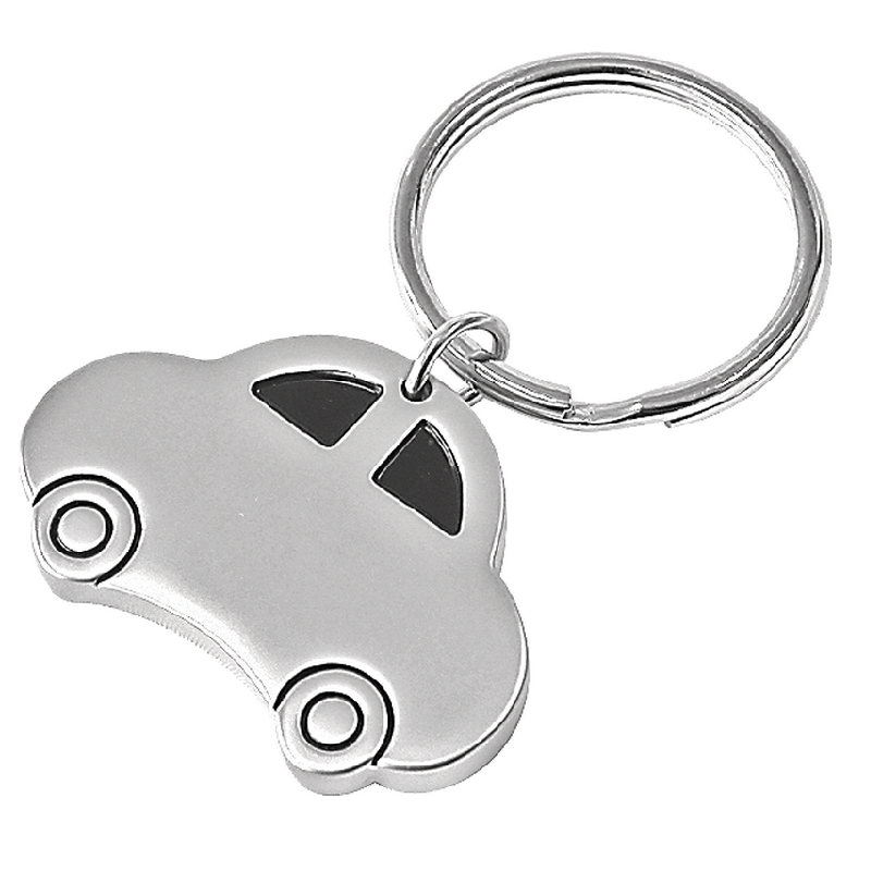 R73287 - Auto metal keyring, silver 
