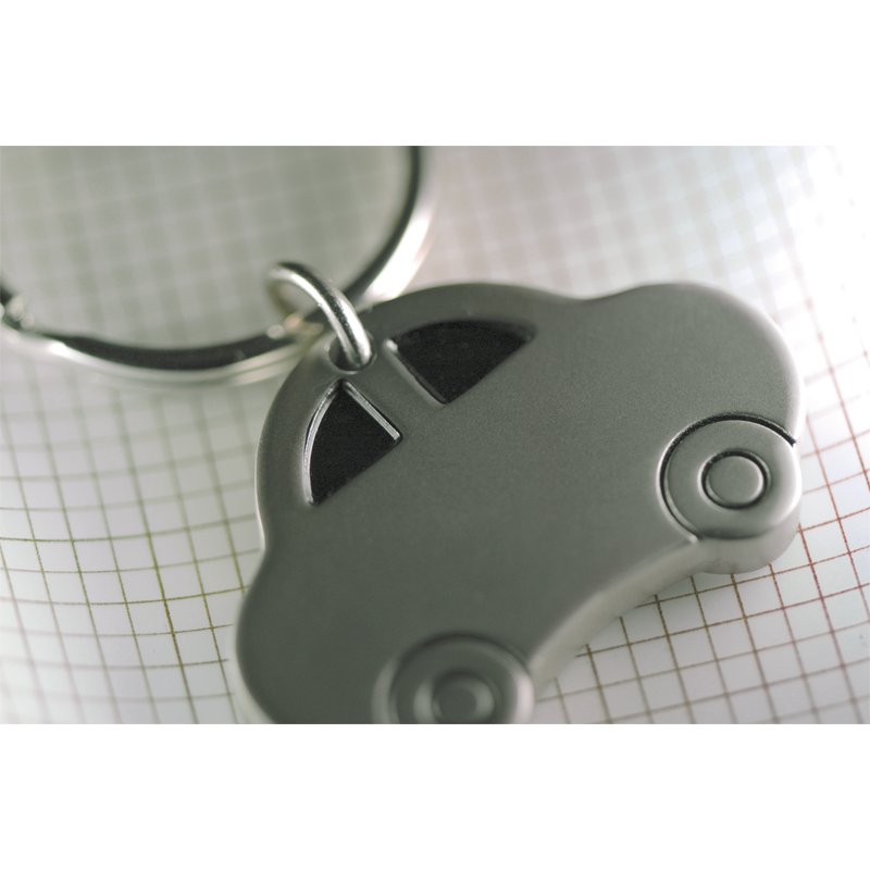 R73287 - Auto metal keyring, silver 