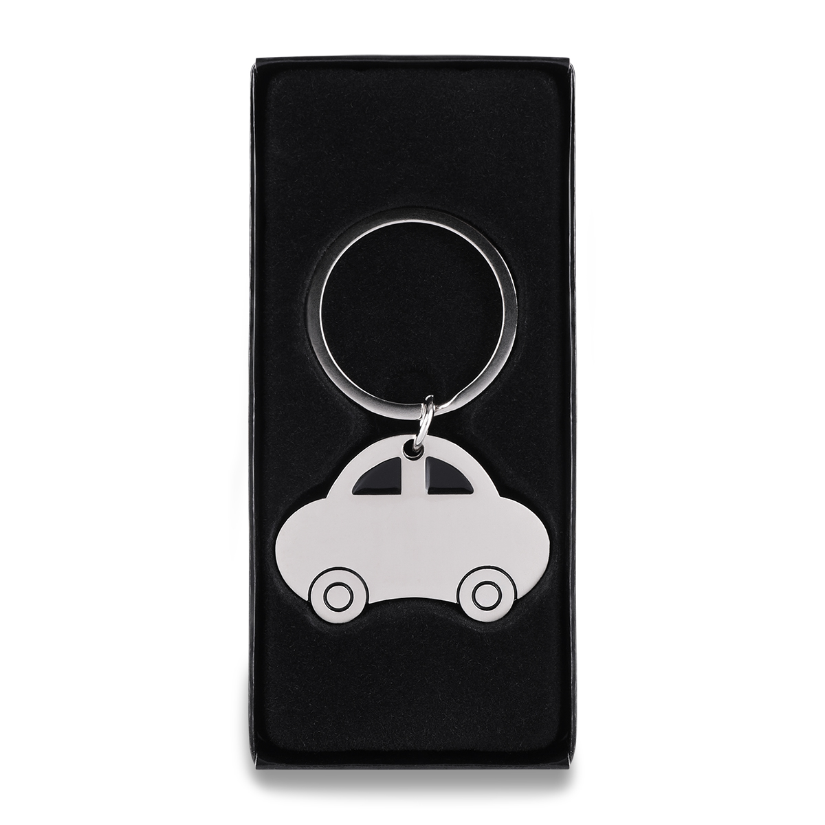 R73287 - Auto metal keyring, silver 