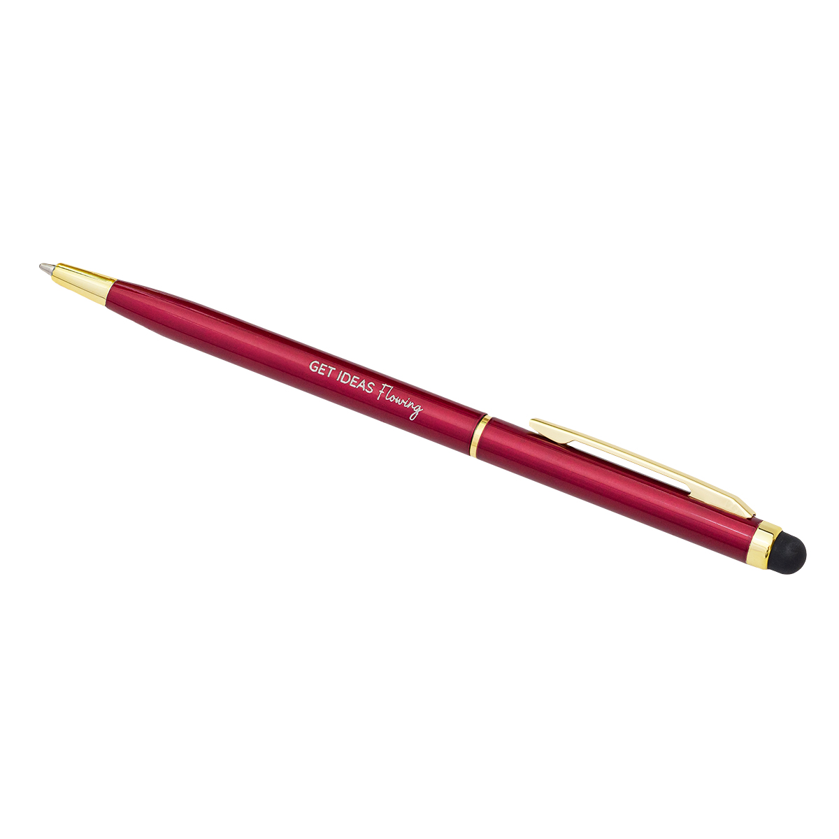 R73409.82 - Touch Tip Gold aluminium ballpen, maroon 