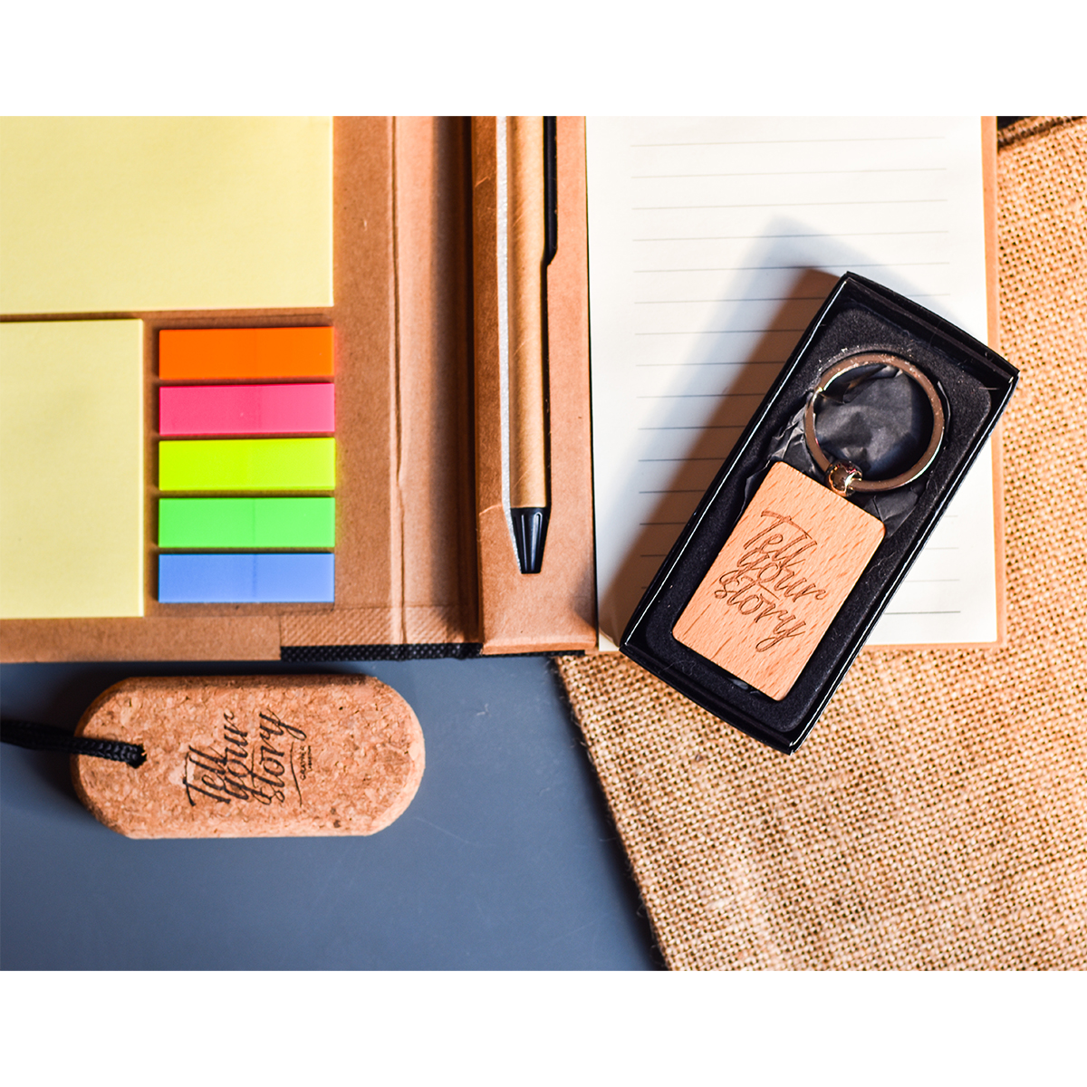 R73661.02 - Kraft Paper notepad with memo set, black/beige 