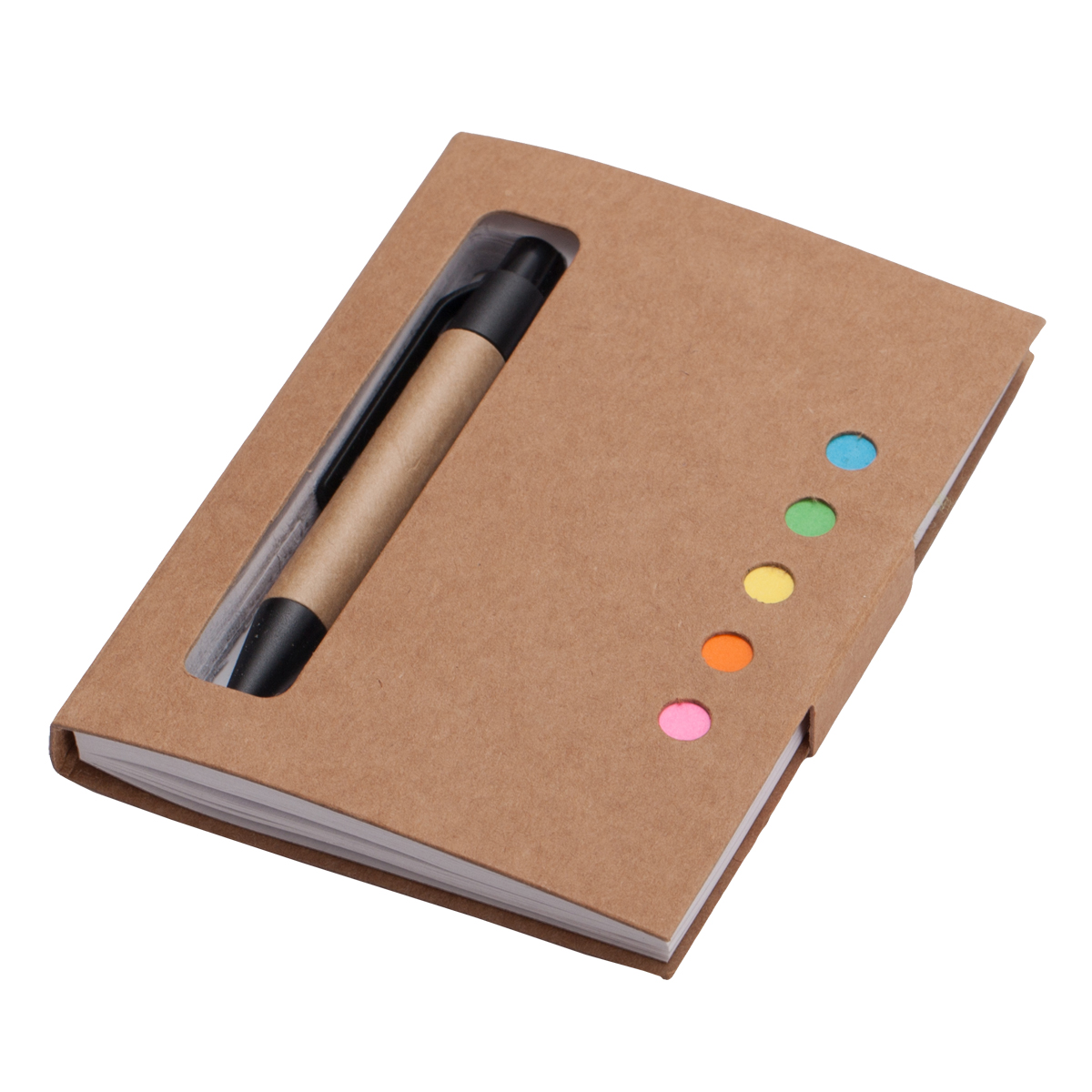 R73667.13 - Mini notepad 80x110/100p plain with ballpen, beige 