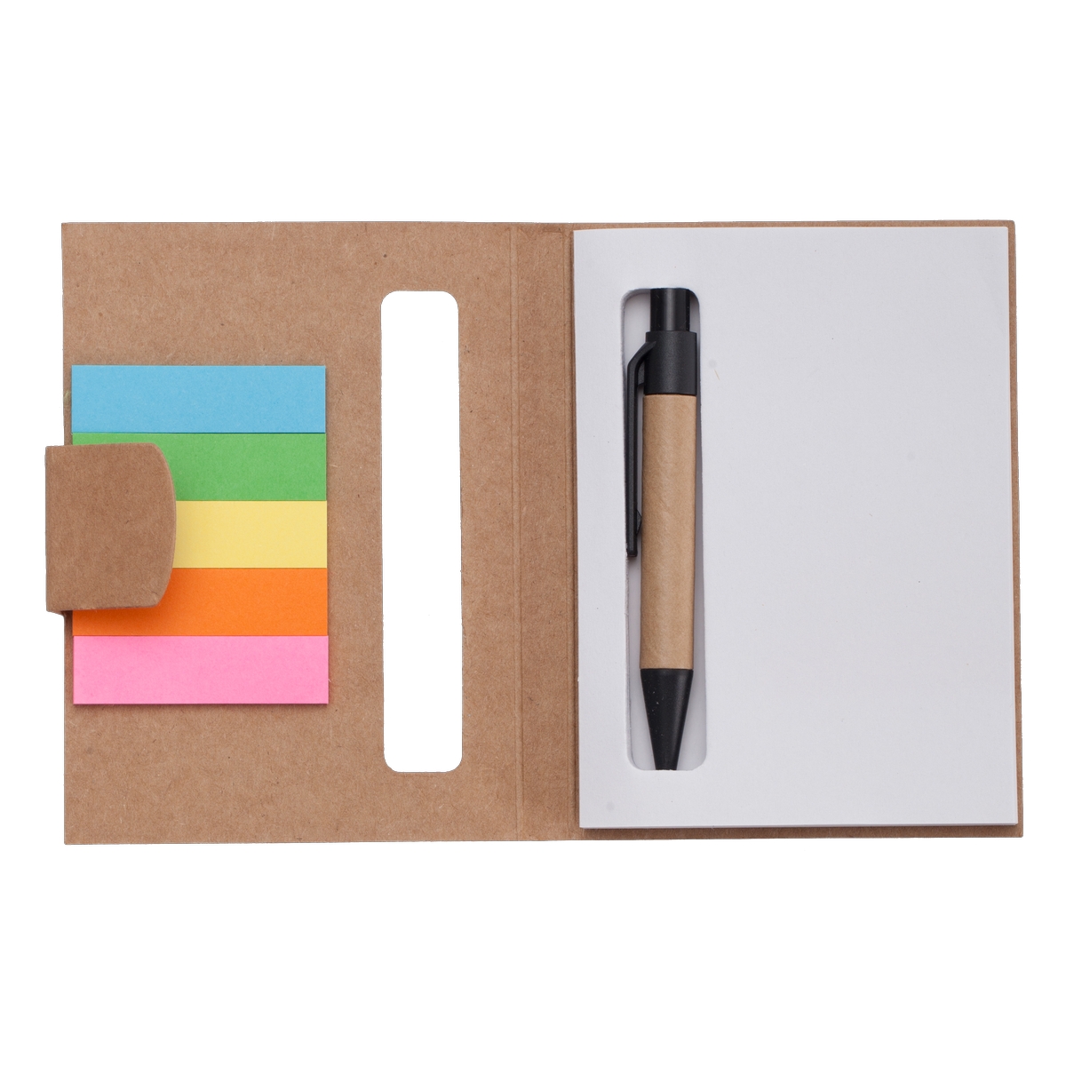 R73667.13 - Mini notepad 80x110/100p plain with ballpen, beige 