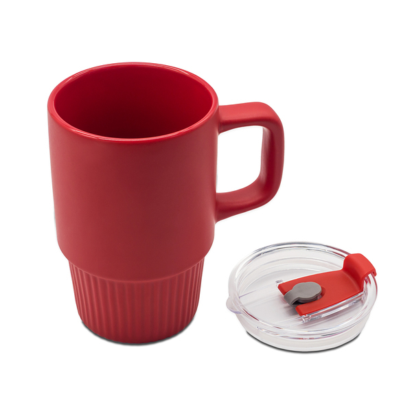 R85323.08 - 440 ml Azzurro ceramic mug, red