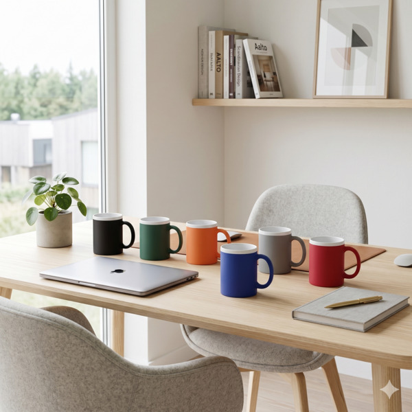 R85326.04 - 350 ml Velutti ceramic mug, blue
