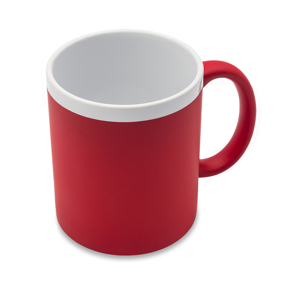 R85326.08 - 350 ml Velutti ceramic mug, red