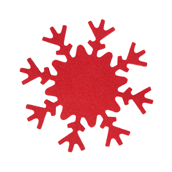 X08870.08 - Snowflake felt pads, red 
