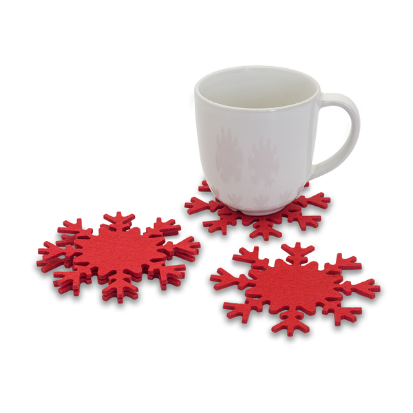 X08870.08 - Snowflake felt pads, red 