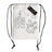 White Line backpack with crayons, white 