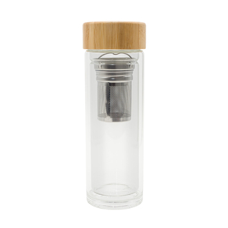 R08210 - Helen 400 ml Double-walled bottle with infuser, colorless 