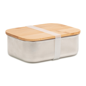 R08239 - 800 ml steel lunch box, silver 