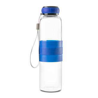 R08262 - 550ml Marane glass water bottle, blue 