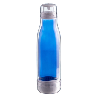 R08269 - 520 ml Smart glass bottle with outer tritan wall, blue 