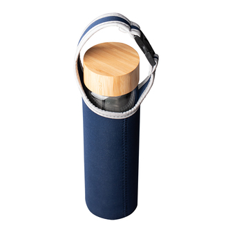 R08273 - 600 ml Gourmet glass bottle with tea infuser, dark blue 