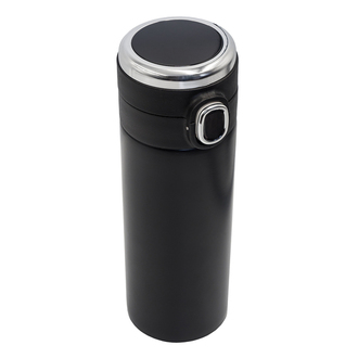 R08438 - 420 ml Bounce thermal mug with thermometer, black 
