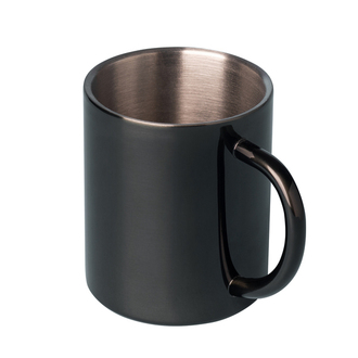 R08490 - 240 ml Stalwart stainless steel mug, black 