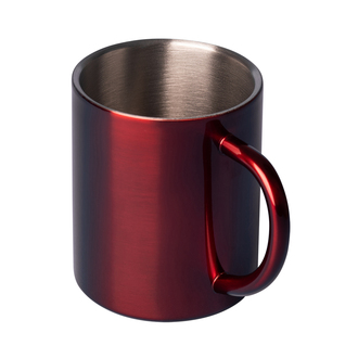 R08490 - 240 ml Stalwart stainless steel mug, red 