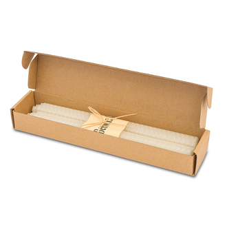 R17464 - Biella set of 2 long beeswax candles, white 