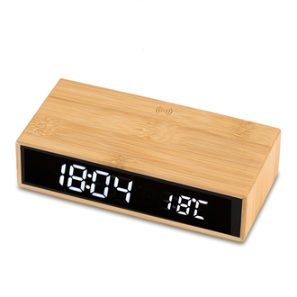 R22115 - Conti wireless charger with clock, brown 