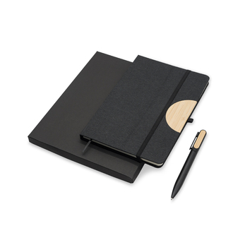 R64209 - Fold notepad & pen set, black 