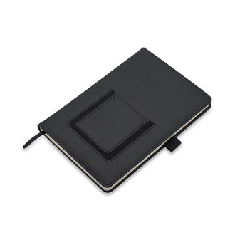 R64248 - Eibar notepad with phone pocket, black 