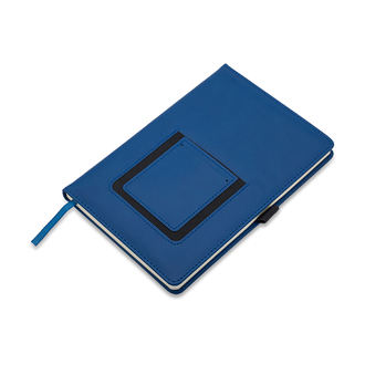 R64248 - Eibar notepad with phone pocket, dark blue 