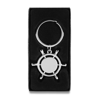 R73213 - Steering Wheel metal keyring, silver 
