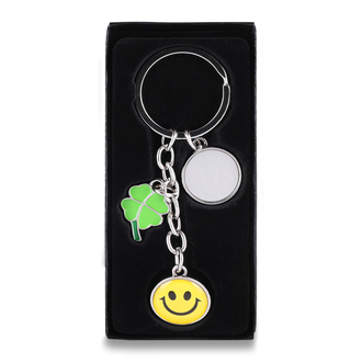 R73224 - Luck metal keyring, silver 