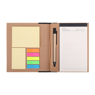 R73661 - Kraft Paper notepad with memo set, black/beige 