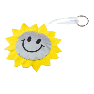 R73837 - Sun keyring, yellow/silver 