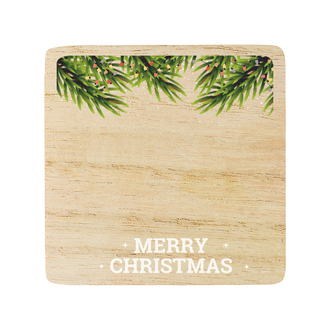 X17439 - Alcamoro candle with wooden lid - Xmas motif, brown/colorless 