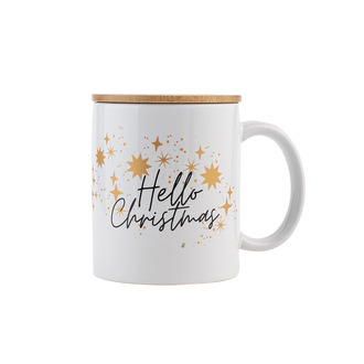 X85306 - "Hello Christmas" ceramic mug, white 