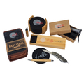 R02319.13 - Pelak bamboo pen and torch keychain in a gift box, beige 