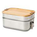 R08209.01.O - 1000 ml Alcora double lunch box, silver 