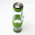 R08268.05 - 550 ml Sulmona glass bottle with tea infuser, green 