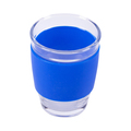R08278.04 - 350 ml Stylish glass cup in an eco tube, blue 