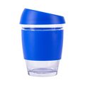 R08278.04 - 350 ml Stylish glass cup in an eco tube, blue 