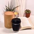 R08278.04 - 350 ml Stylish glass cup in an eco tube, blue 