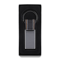 R73214 - Denim keyring, silver 