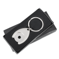 R73269 - Disc token metal keyring, silver 
