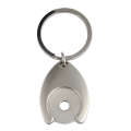 R73269 - Disc token metal keyring, silver 