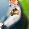 R73287 - Auto metal keyring, silver 